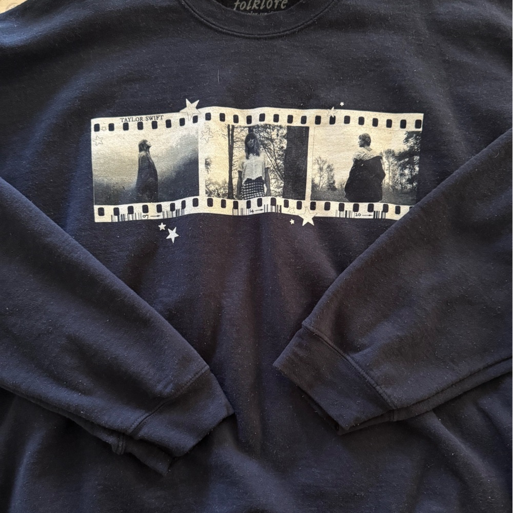 Taylor Swift Black Filmstrip Graphic Crewneck Sweater